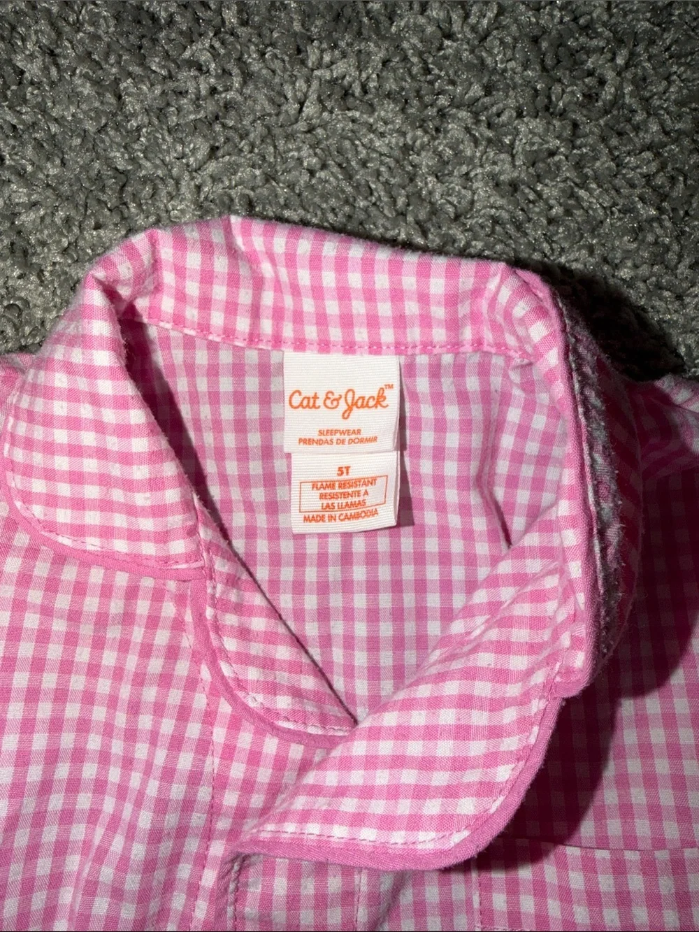 Cat & Jack Pink Gingham Short Pajama Set